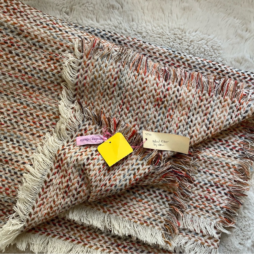 Carolina Amato 76” x 27” Natural fibers Scarf Shawl LARGE